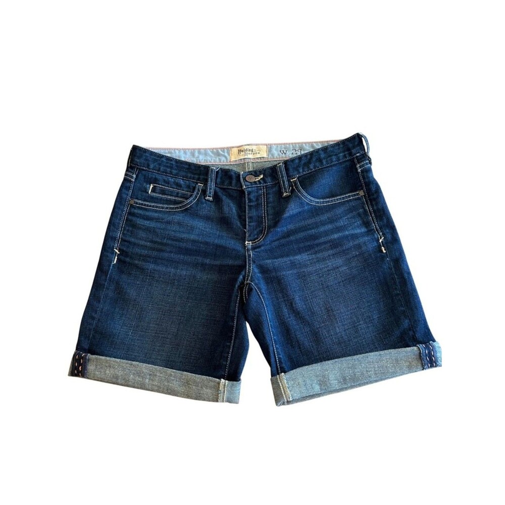 Anthropologie - HOLDING HORSES Women Shorts - Mid-rise Dark Wash Denim  Waist 29